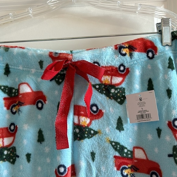NWT super soft NYC Underground plush lounge pants size L with cute Xmas print - Picture 3 of 7
